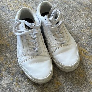 Vans white leather sneakers